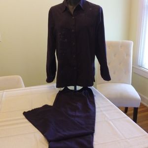 Suede cloth Pants suit